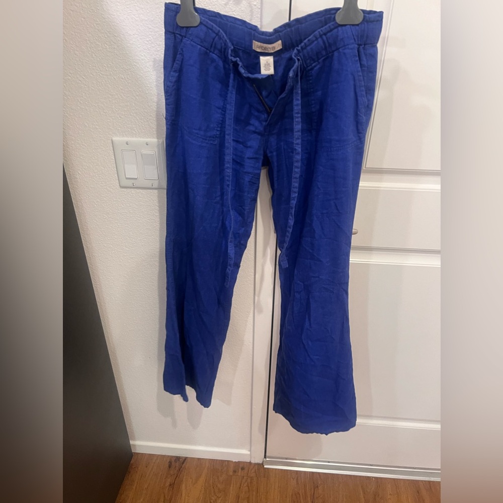 Blue linen pants